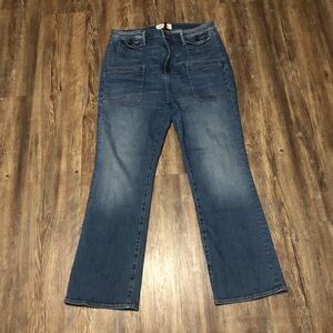 Driftwood Stella Cargo Bootcut Jeans Women's 30 High Rise Boho Stretch Denim
